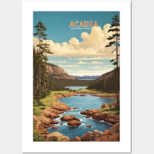 Acadia National Park Maine USA Vintage Travel Retro Tourism Posters and Art